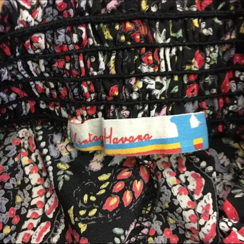 Vintage Havana Girls Pants Size M Black‎ Print Funky Paisley